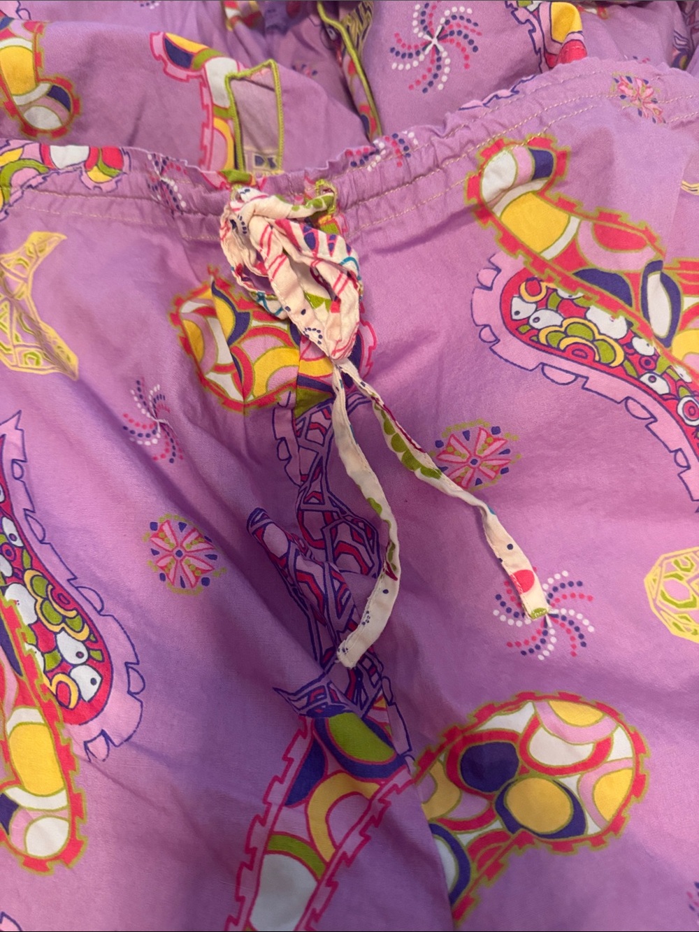 100% cotton whispers purple paisley pattern pajama pants and top size large - Picture 5 of 6